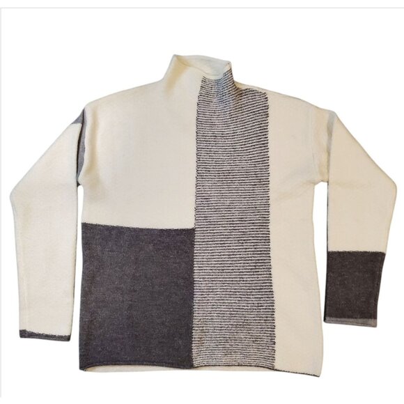 Cyrus Pullover Sweater Womens Size Large Color Block Long Sleeve Mock Neck - Picture 11 of 11